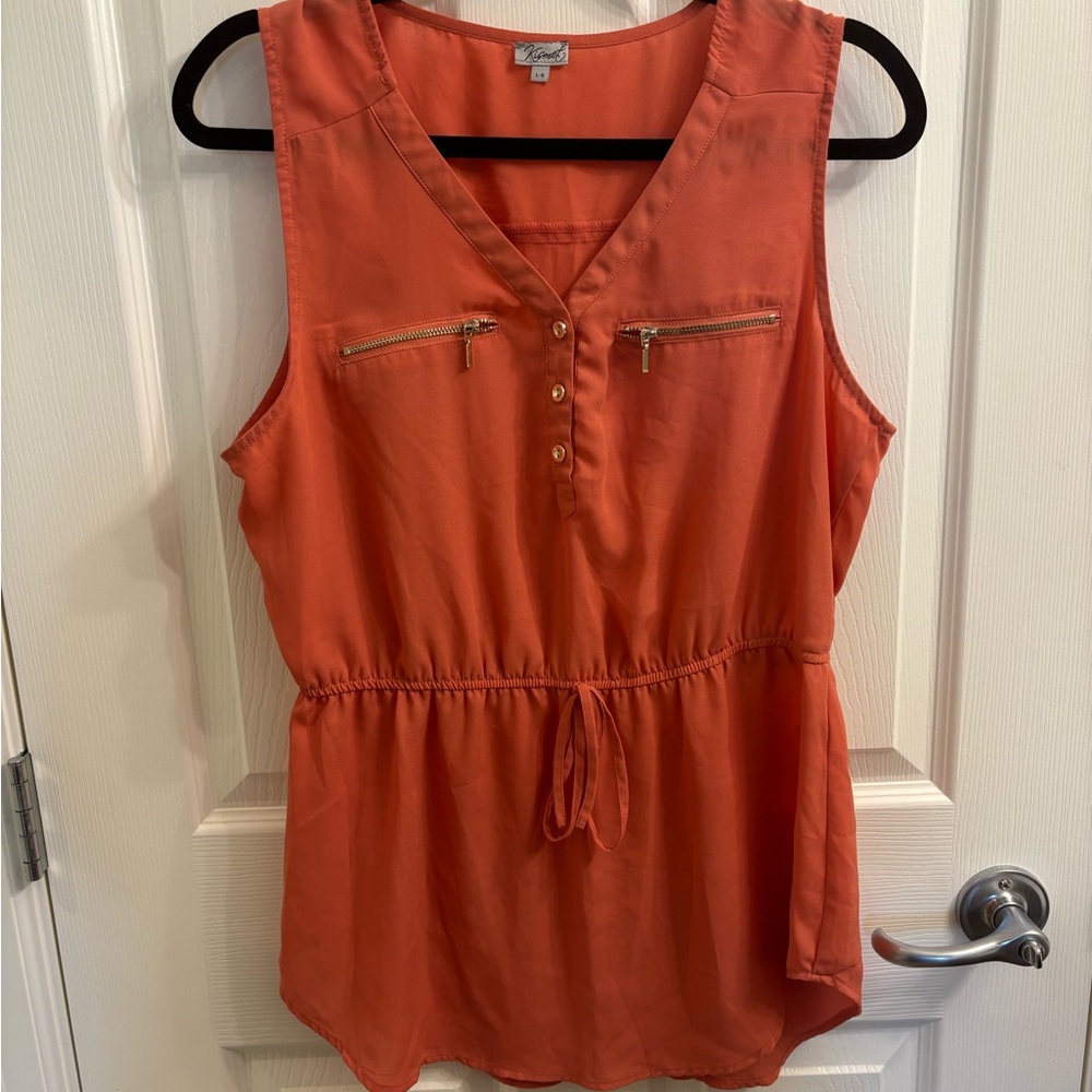 Orange Sleeveless Top